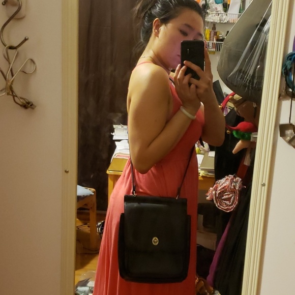 Vintage blue leather crossbody bag - Picture 2 of 7